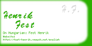 henrik fest business card